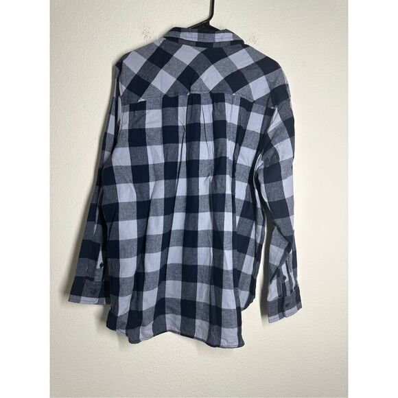 Time & Tru Women's Flannel Shirt Button Down Long Sleeves Sz 16-18 Lavender Blue - Picture 4 of 11